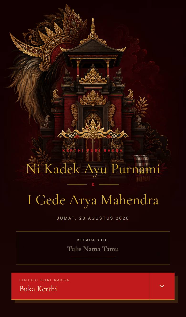 Pratinjau template undangan Bali Barong