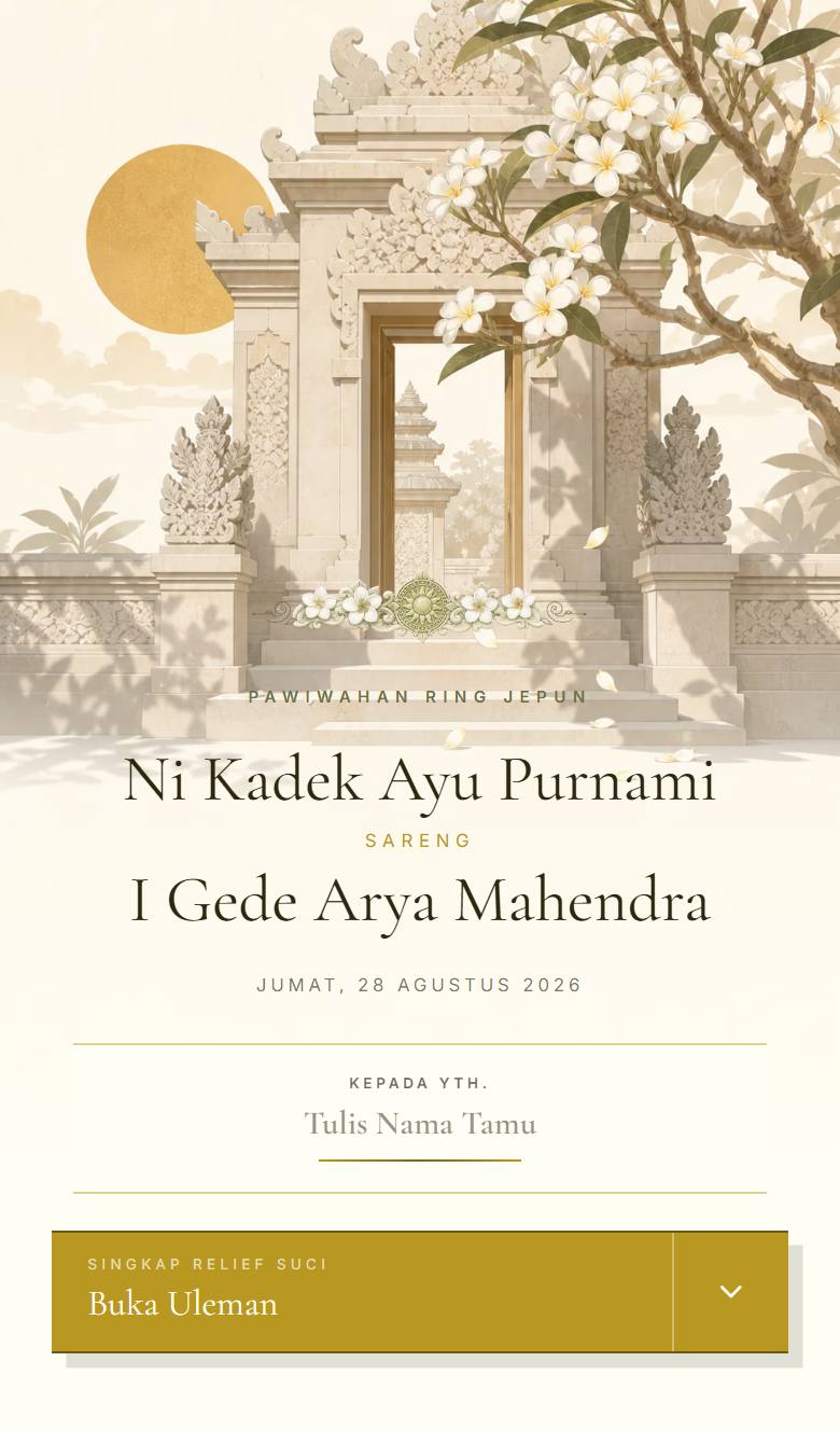 Pratinjau template undangan Bali Jepun Putih