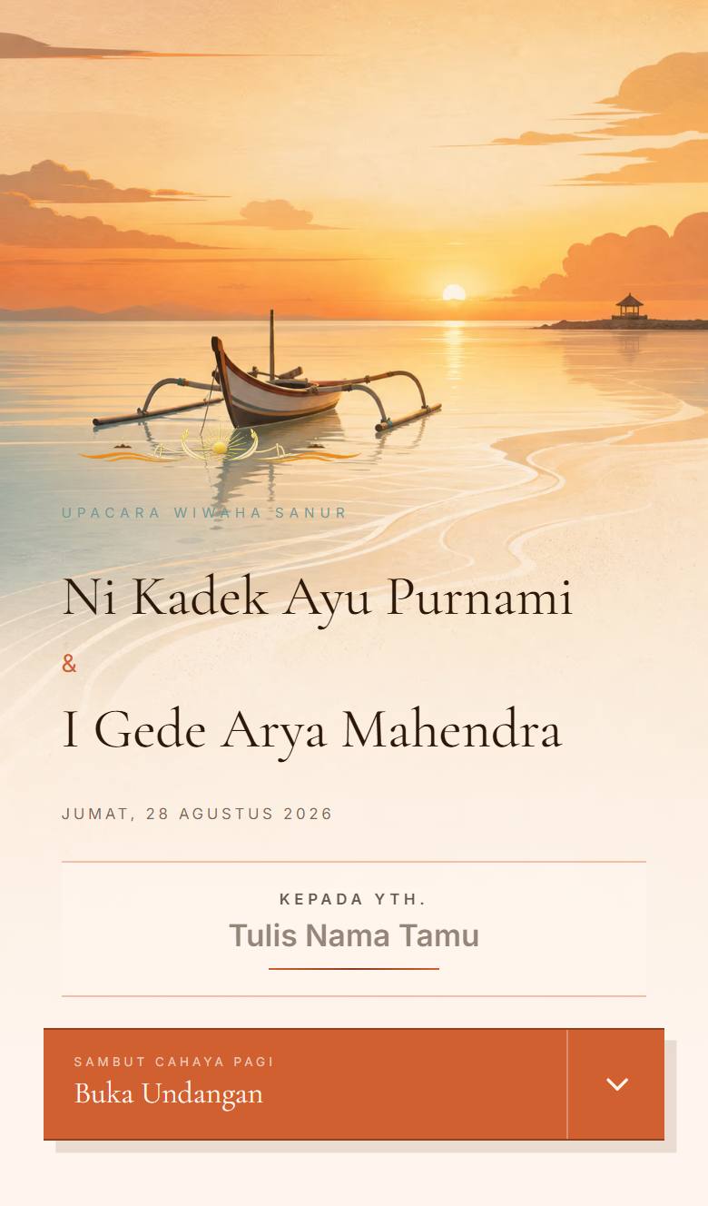 Pratinjau template undangan Bali Sanur Sunrise