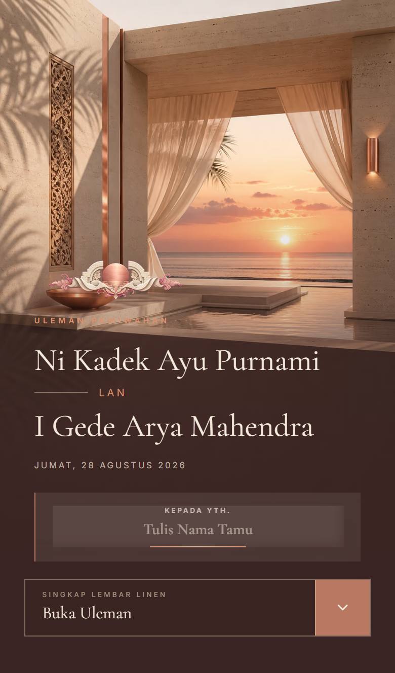 Pratinjau template undangan Bali Seminyak Luxe