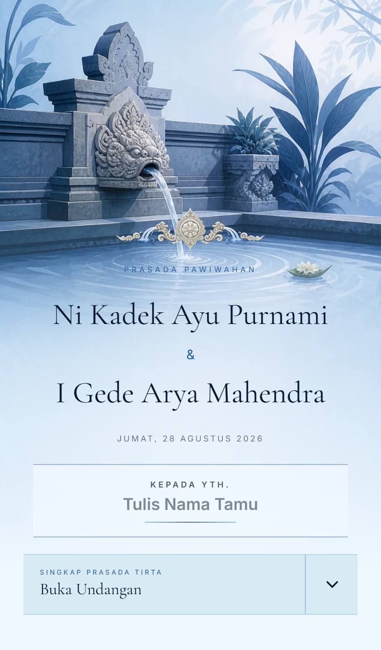 Pratinjau template undangan Bali Tirta