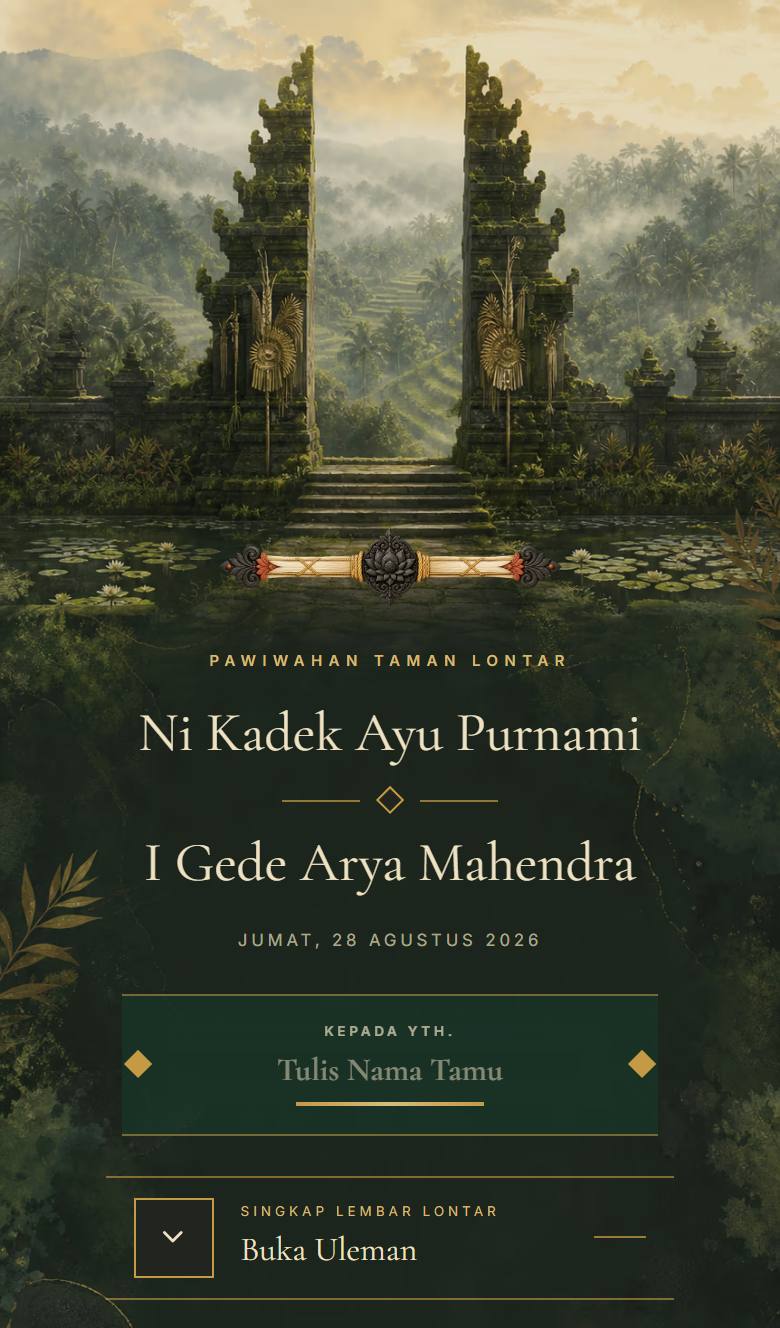 Pratinjau template undangan Bali Ubud Sacred