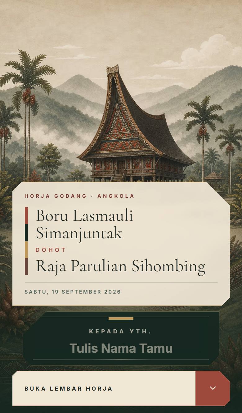 Pratinjau template undangan Batak Angkola