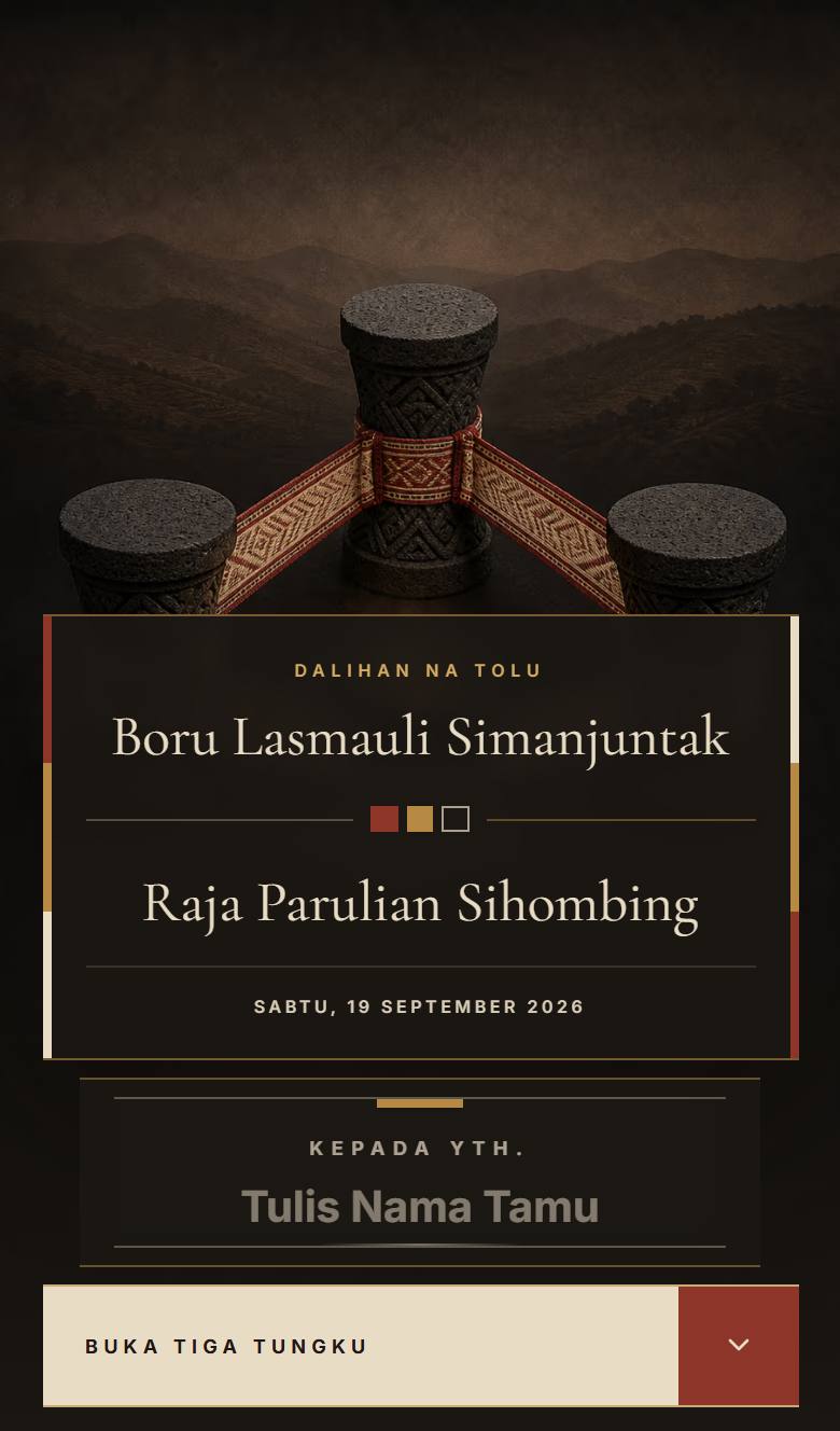 Pratinjau template undangan Batak Dalihan Na Tolu