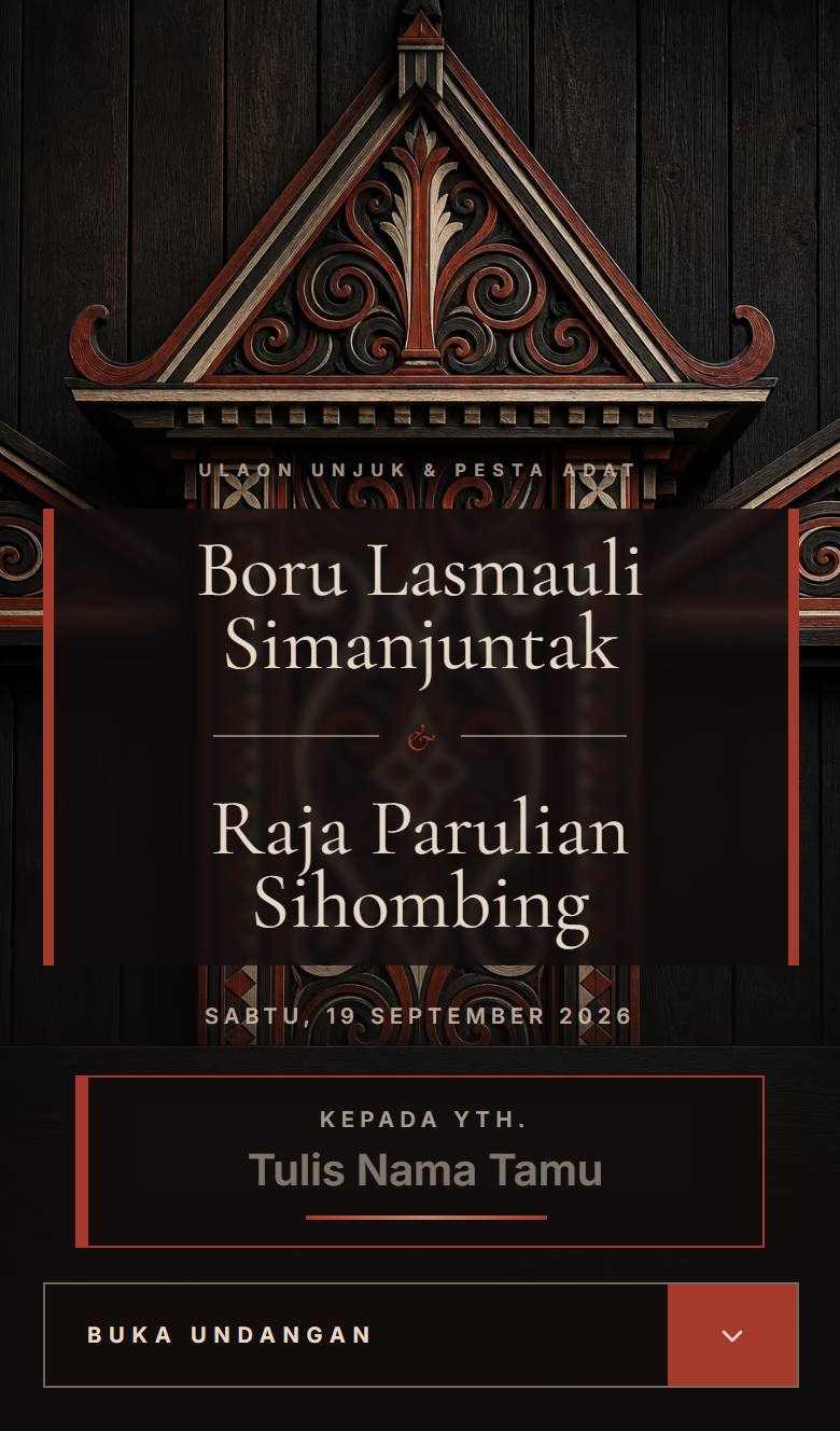 Pratinjau template undangan Batak Gorga