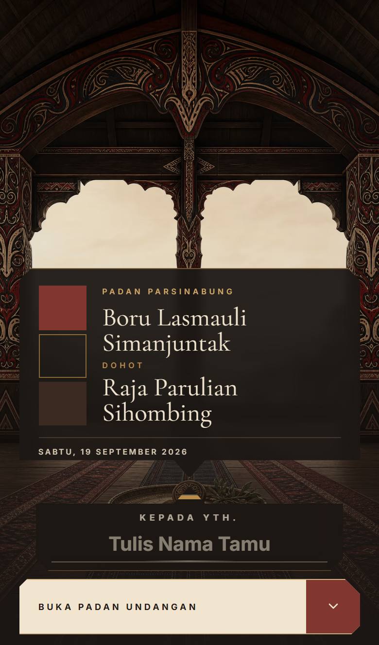 Pratinjau template undangan Batak Hata Ni Uhum