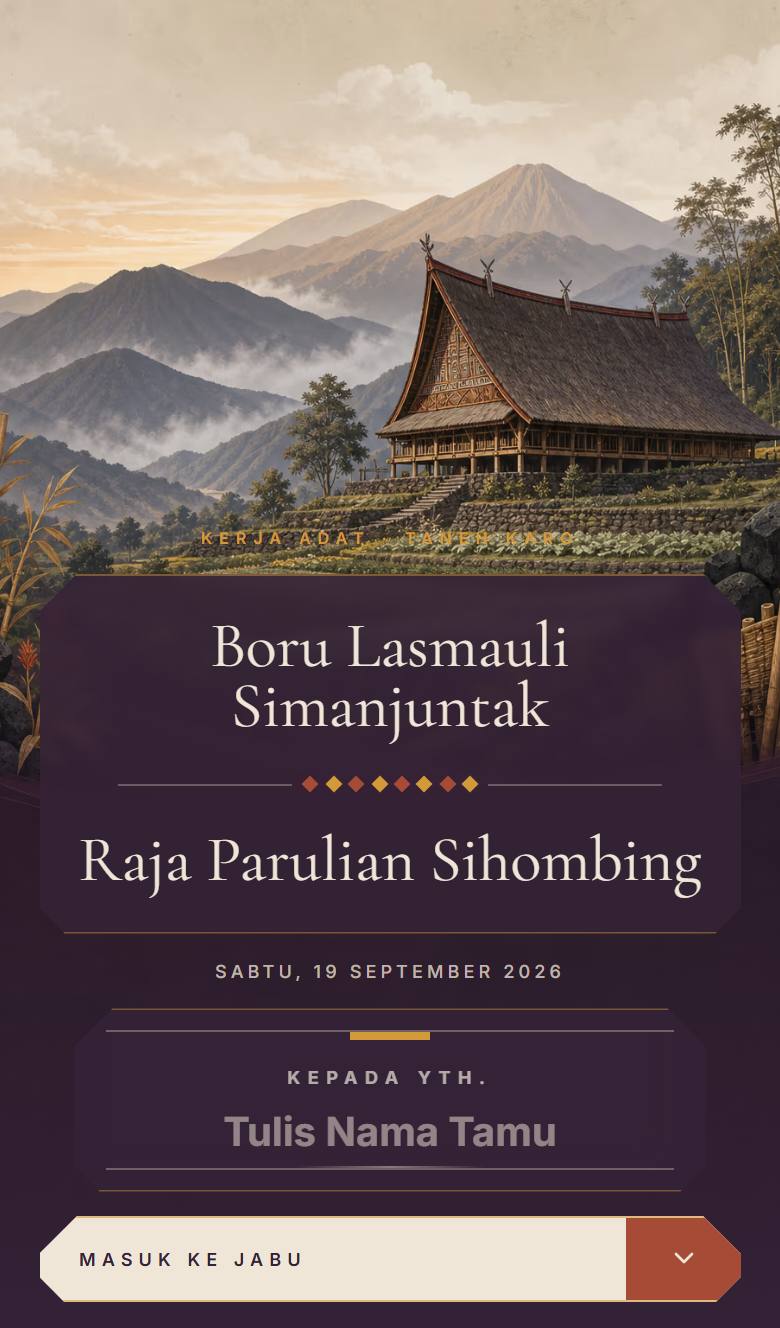 Pratinjau template undangan Batak Karo