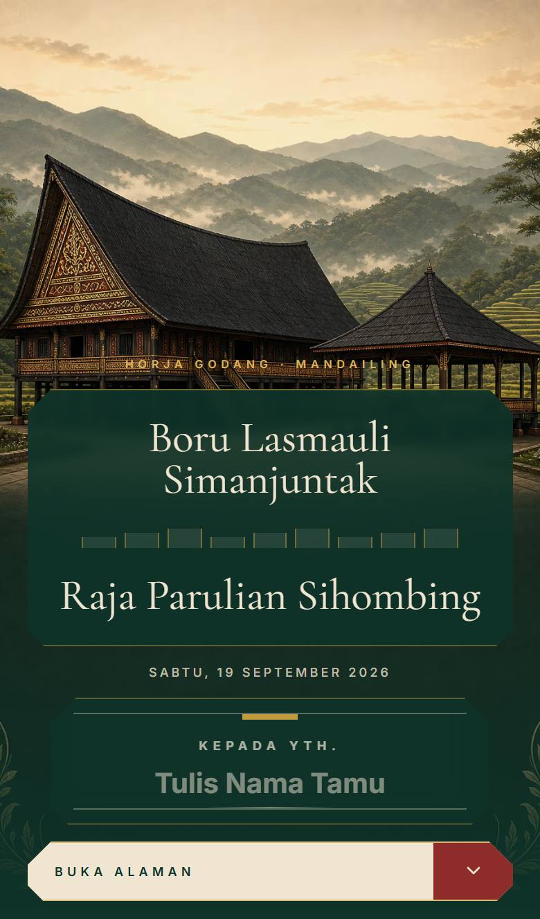 Pratinjau template undangan Batak Mandailing
