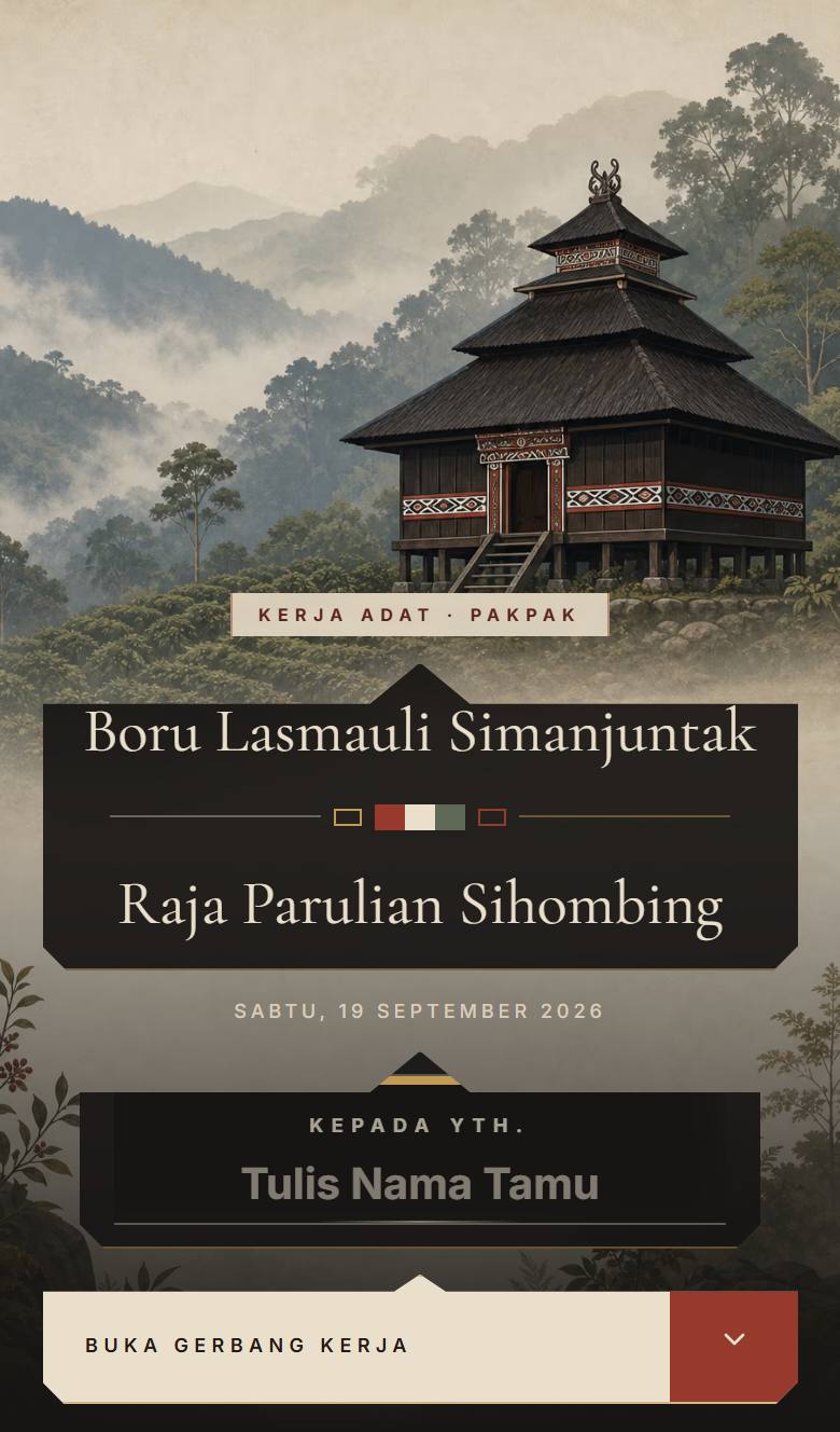 Pratinjau template undangan Batak Pakpak