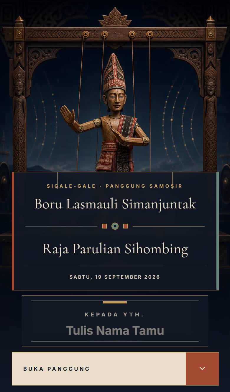Pratinjau template undangan Batak Sigale-gale