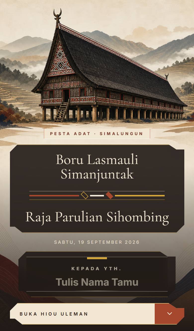 Pratinjau template undangan Batak Simalungun