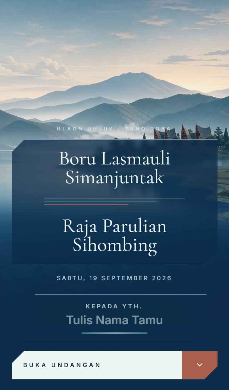 Pratinjau template undangan Batak Toba