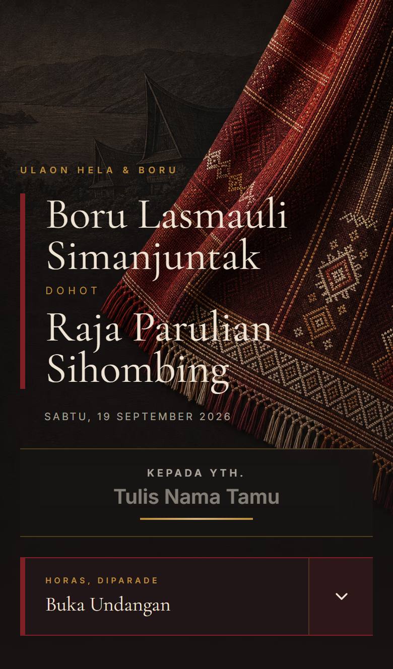 Pratinjau template undangan Batak Ulos