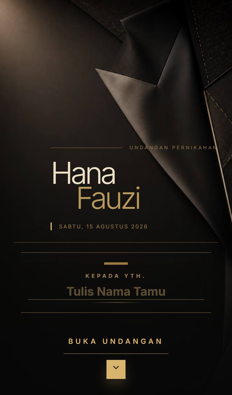 Pratinjau template undangan Black Tie