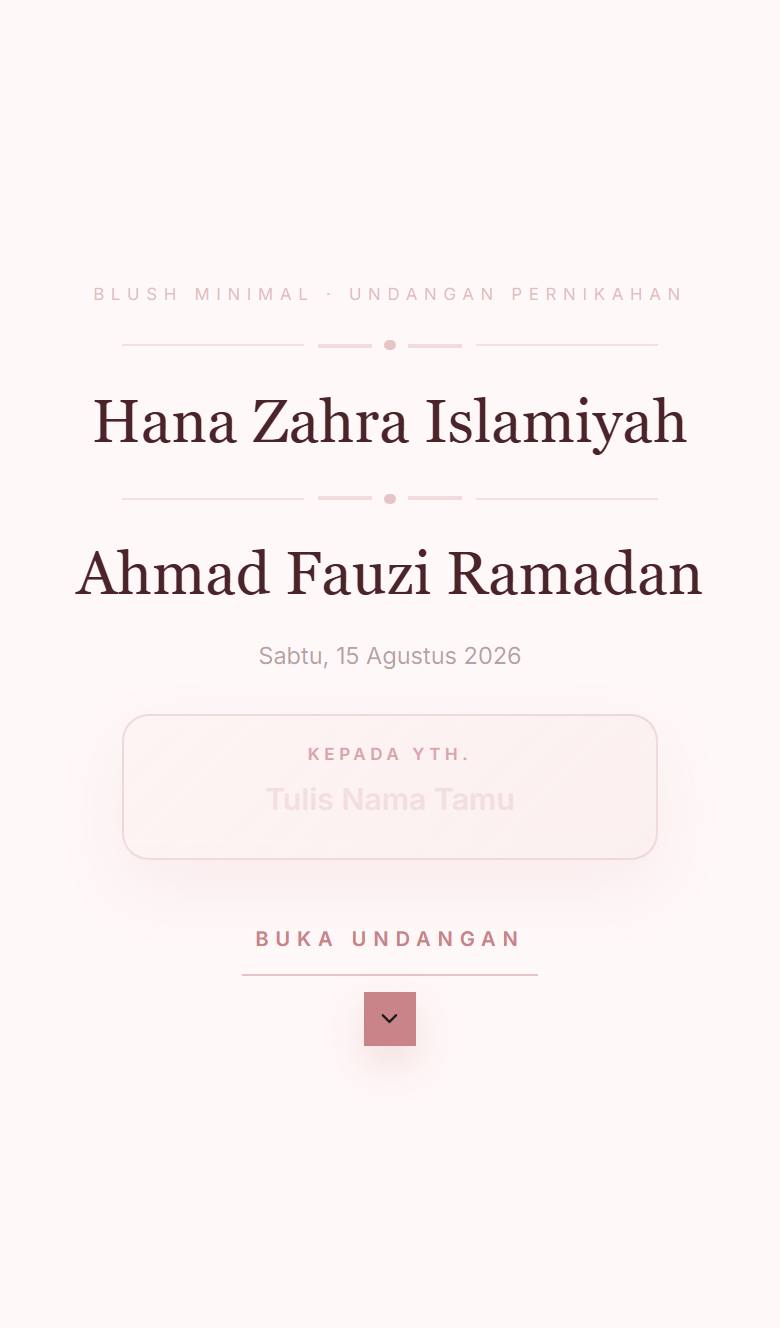 Pratinjau template undangan Blush Minimal