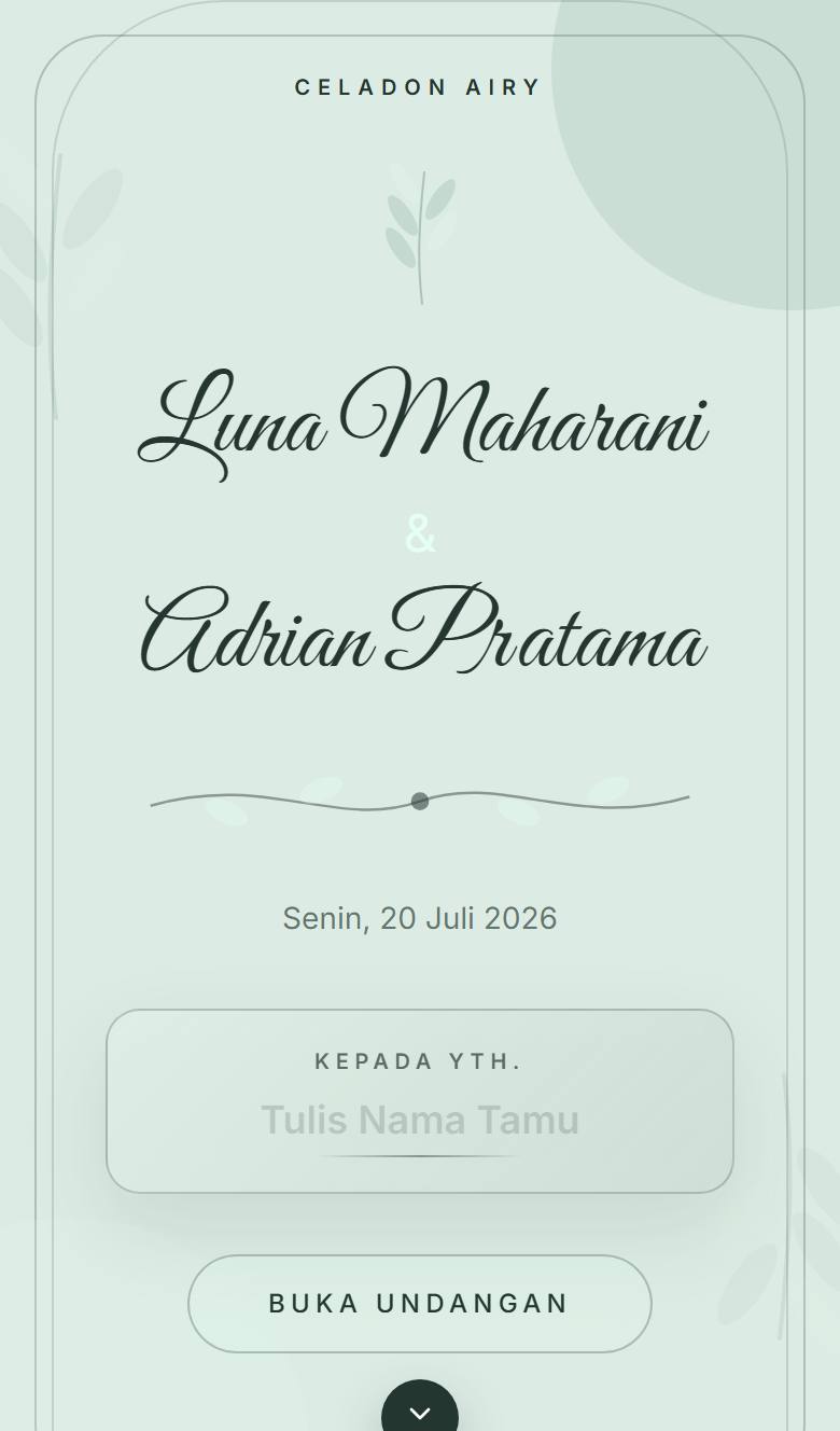 Pratinjau template undangan Botanical Celadon