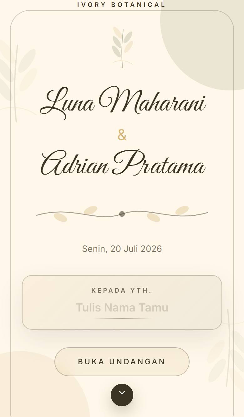 Pratinjau template undangan Botanical Ivory