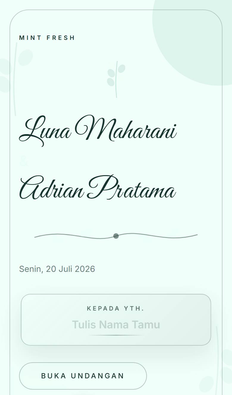 Pratinjau template undangan Botanical Mint
