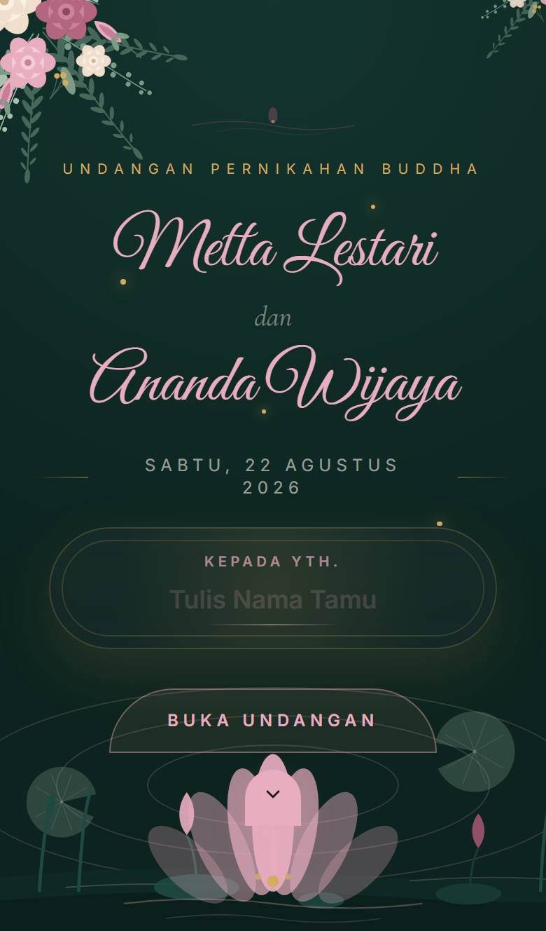 Pratinjau template undangan Buddha Lotus