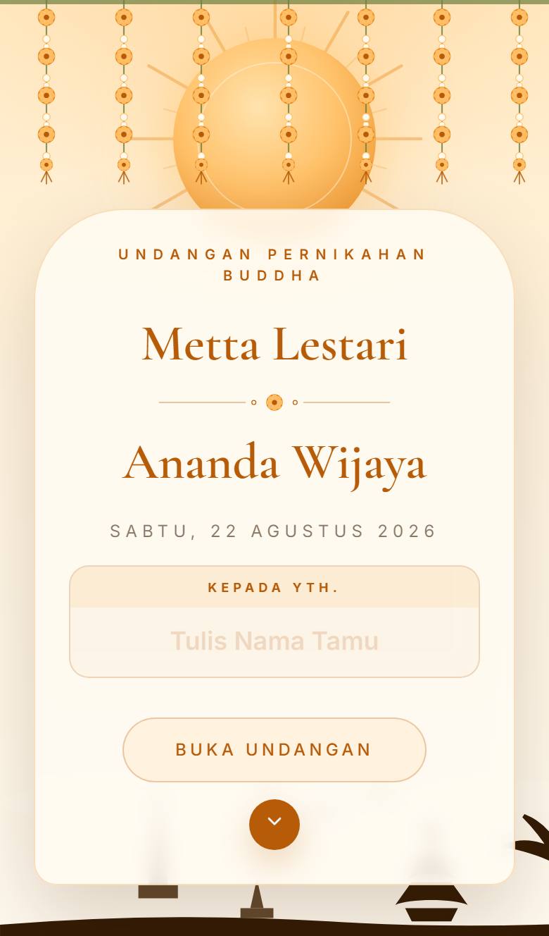 Pratinjau template undangan Buddha Saffron