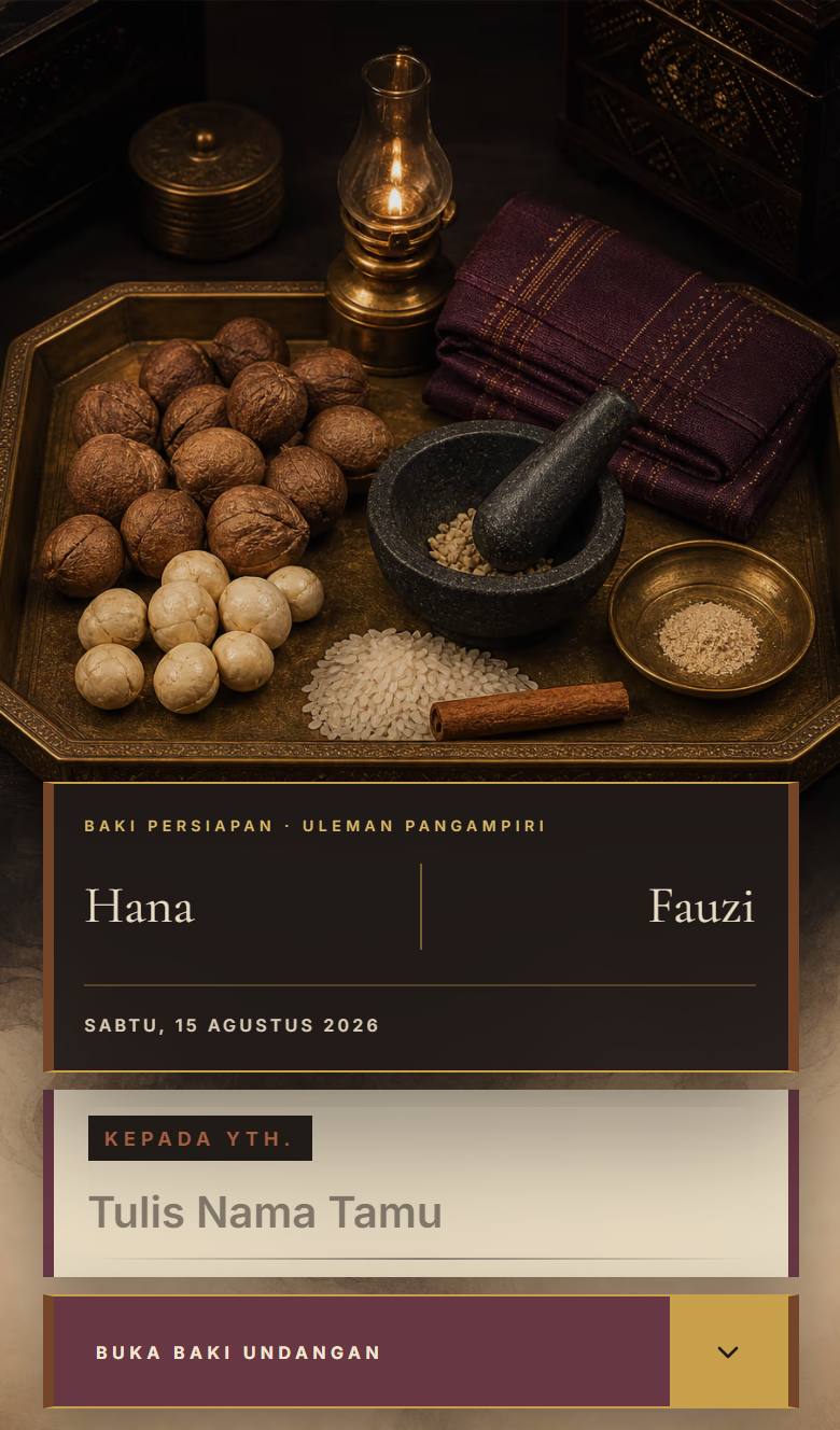 Pratinjau template undangan Bugis Pangampiri