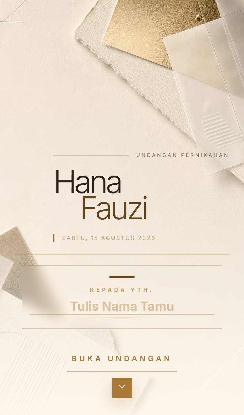 Pratinjau template undangan Champagne Minimal