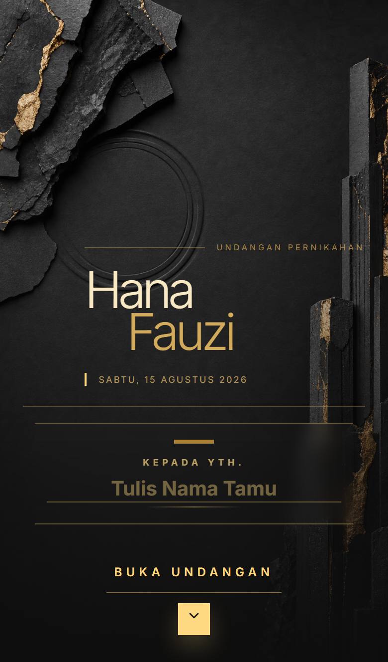 Pratinjau template undangan Charcoal Gold