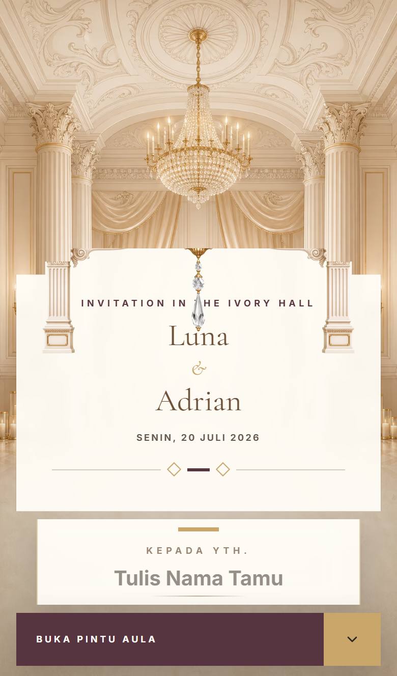 Pratinjau template undangan Classic Ivory Hall