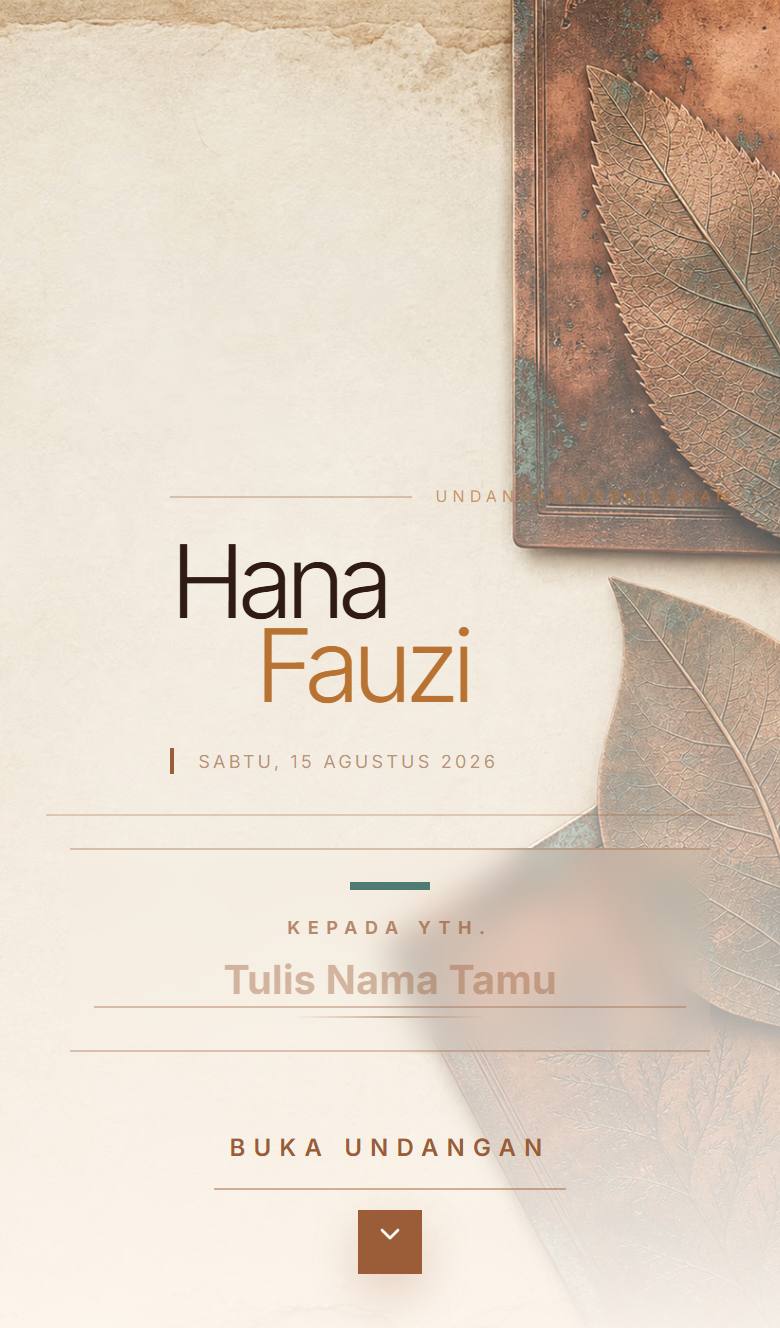 Pratinjau template undangan Copper Leaf