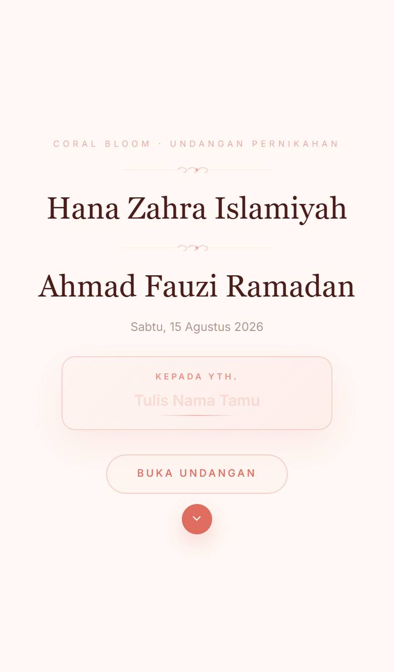 Pratinjau template undangan Coral Bloom