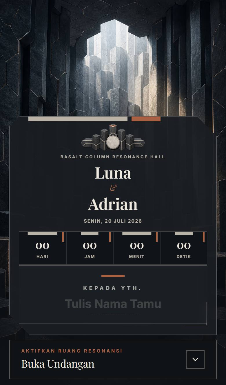 Pratinjau template undangan Earthy Basalt