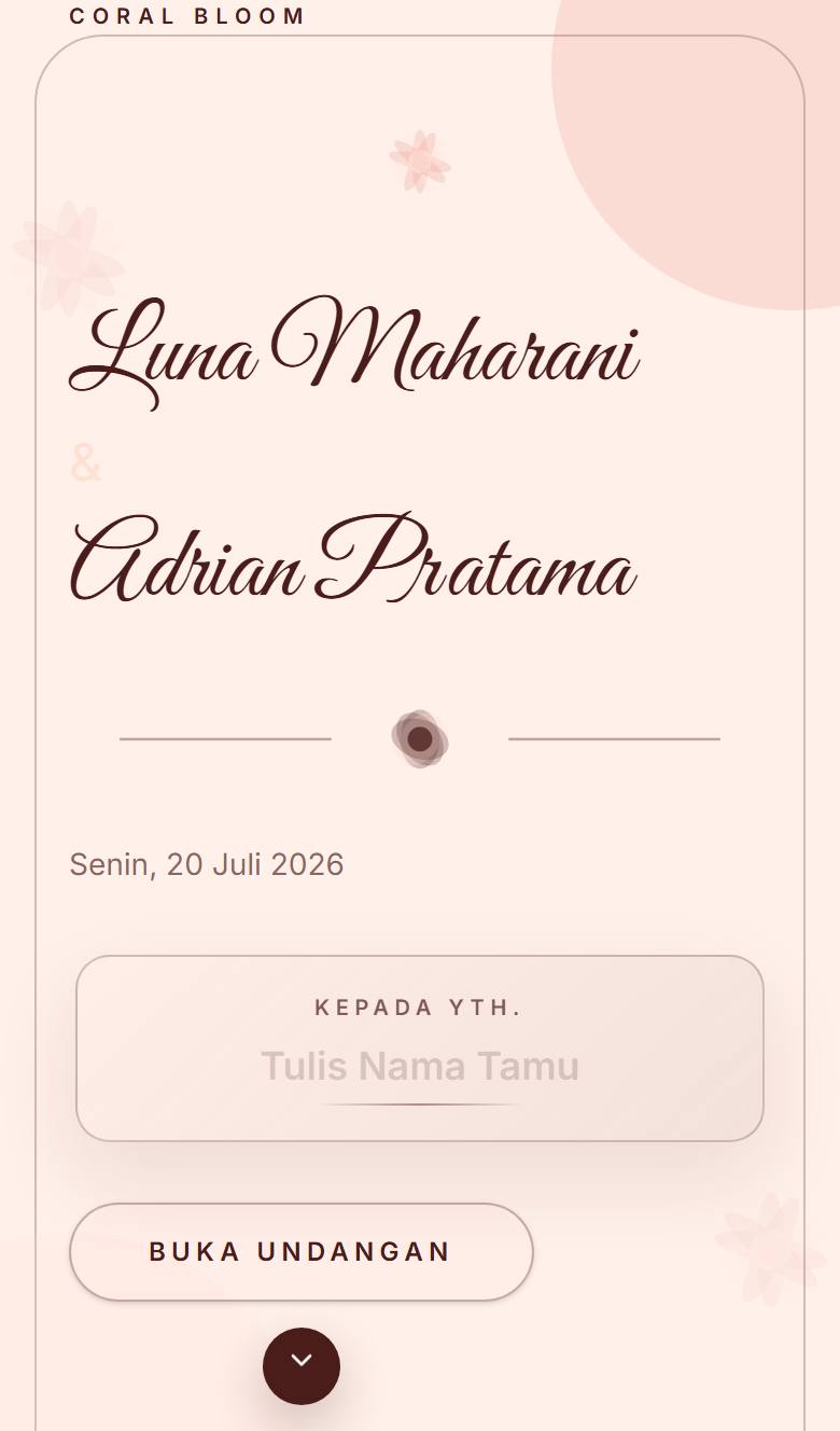 Pratinjau template undangan Floral Coral