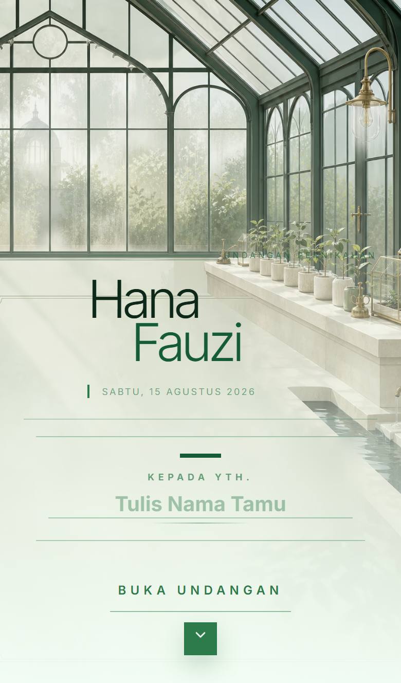Pratinjau template undangan Greenhouse