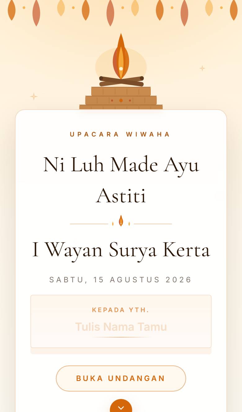 Pratinjau template undangan Hindu Agni
