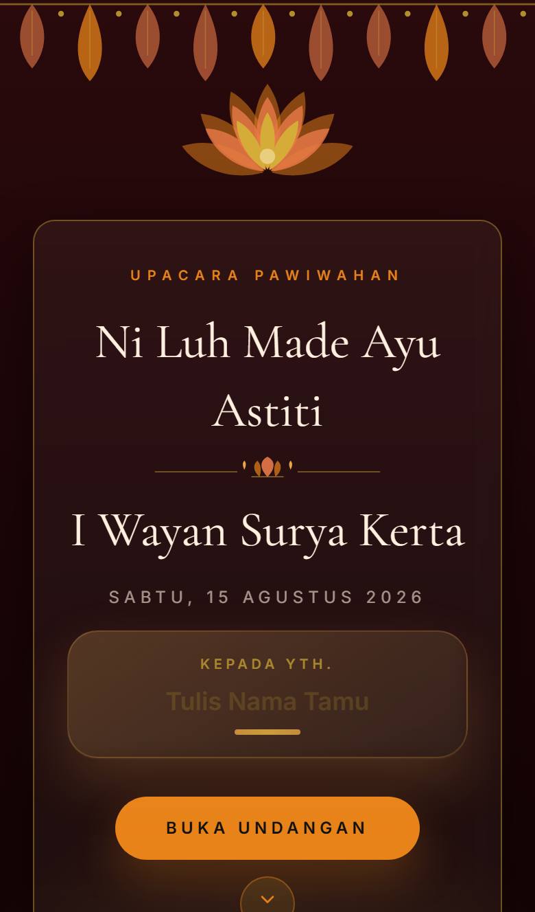 Pratinjau template undangan Hindu Lotus