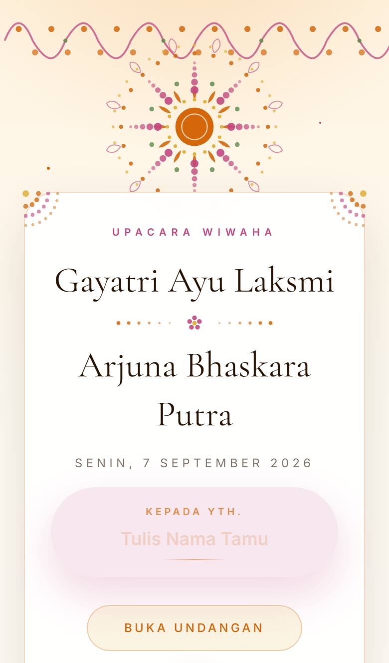Pratinjau template undangan Hindu Surya