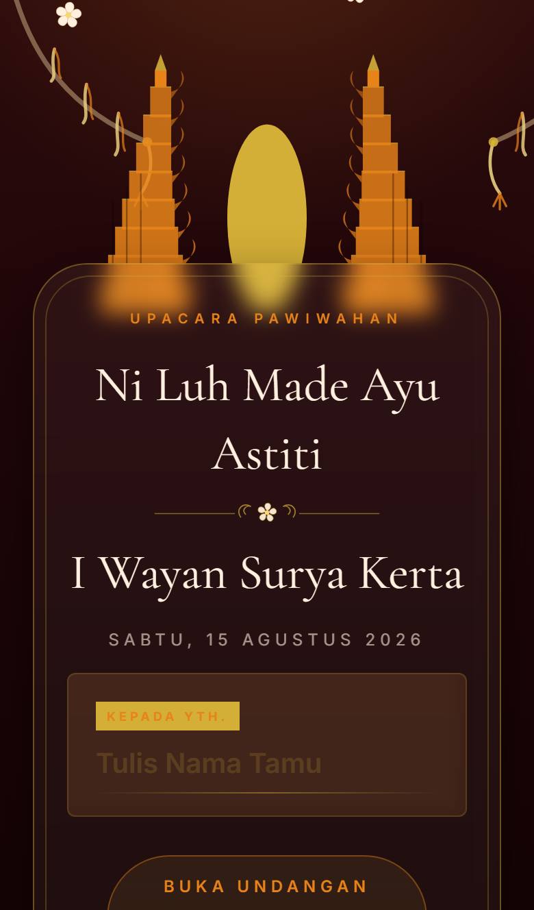Pratinjau template undangan Hindu Bali