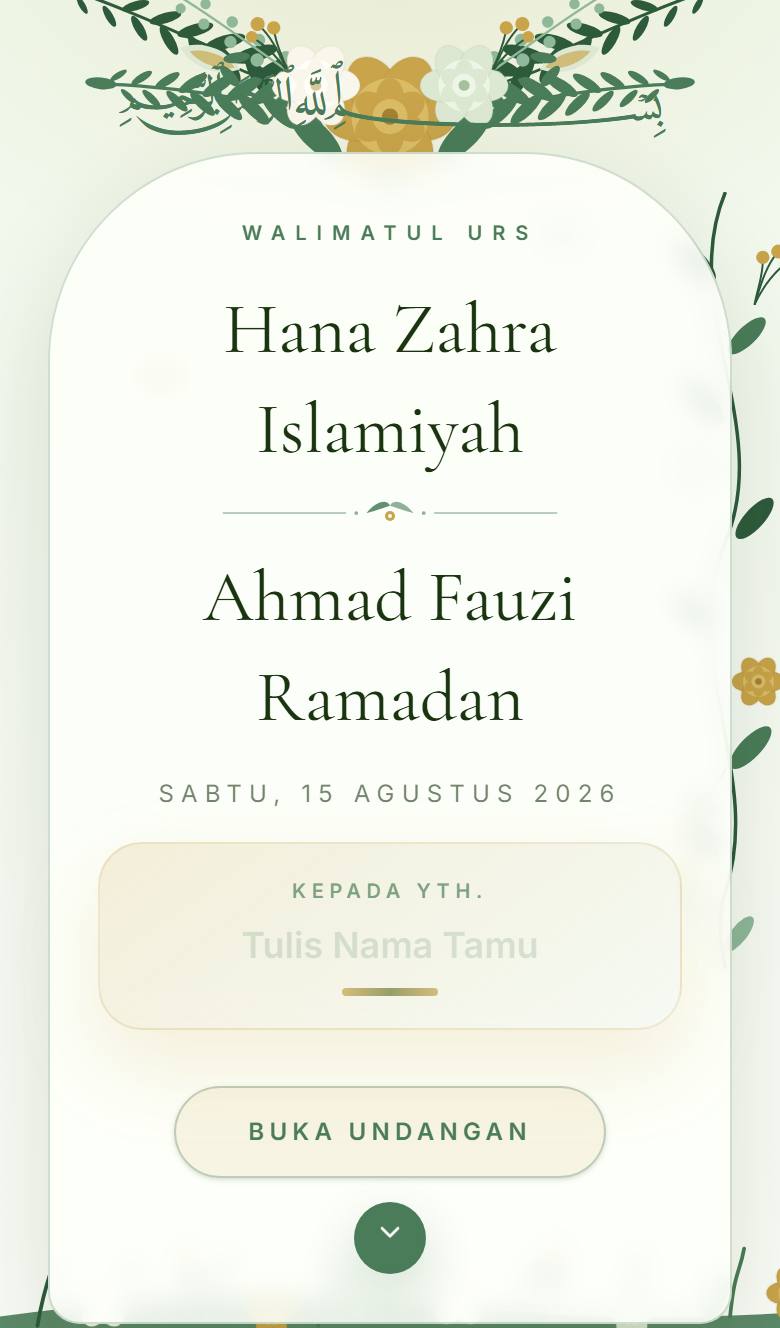 Pratinjau template undangan Islami Raudhah