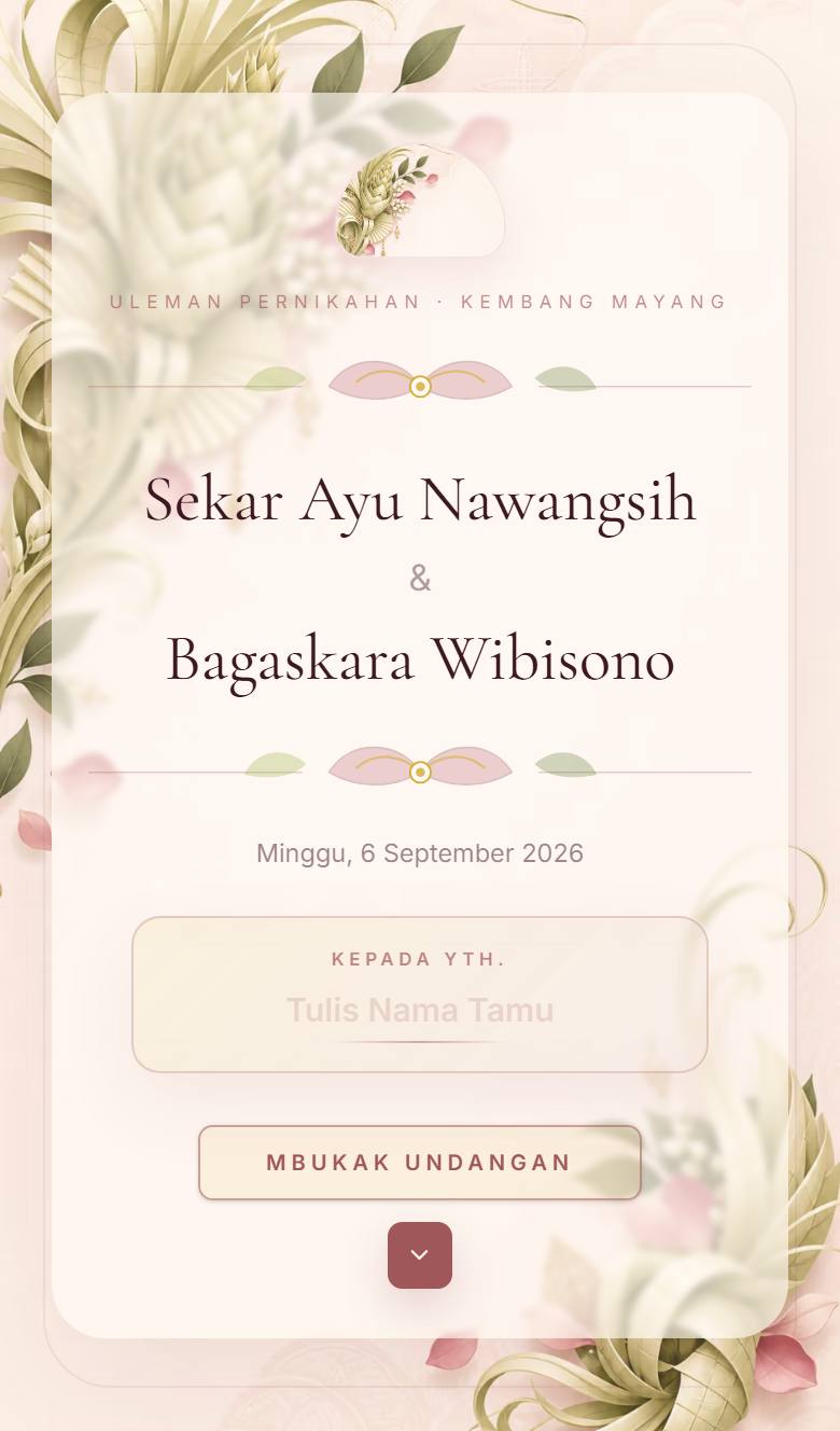 Pratinjau template undangan Jawa Kembang Mayang