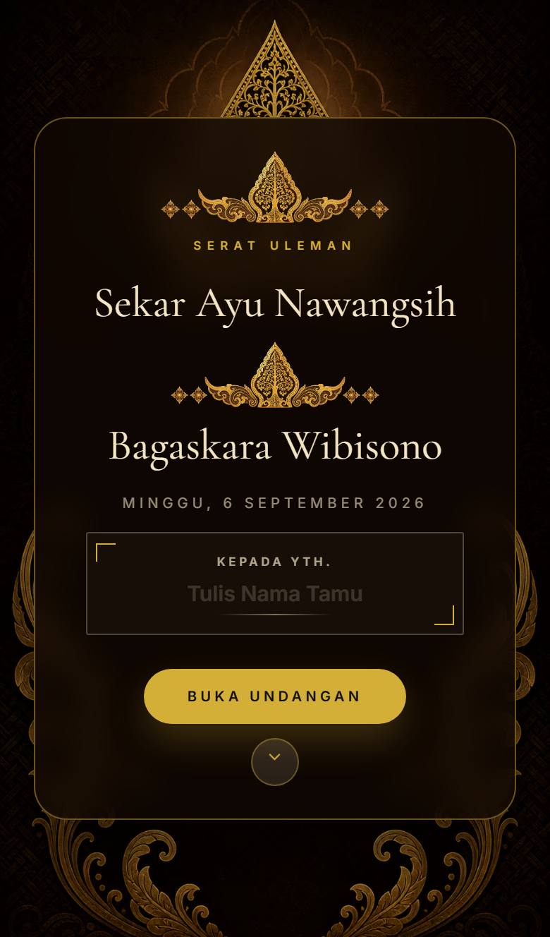 Pratinjau template undangan Jawa Keraton