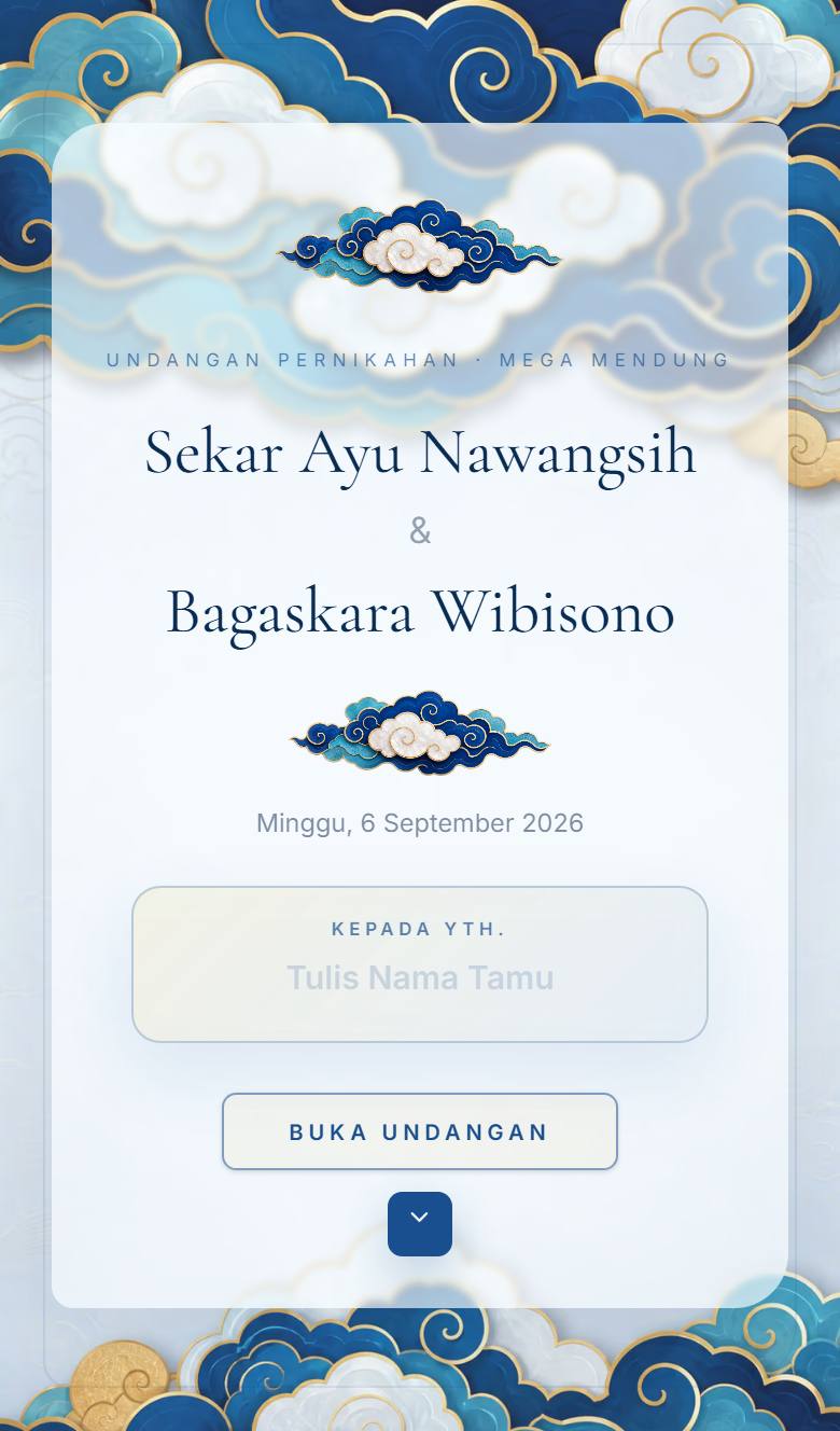 Pratinjau template undangan Jawa Mega Mendung