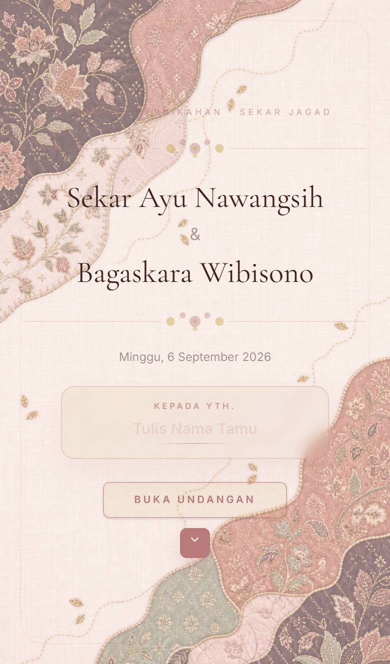 Pratinjau template undangan Jawa Sekar Jagad