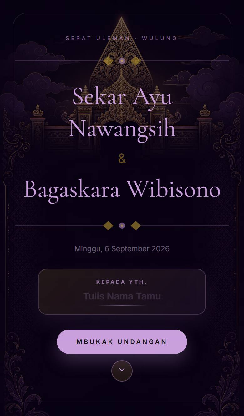 Pratinjau template undangan Jawa Wulung