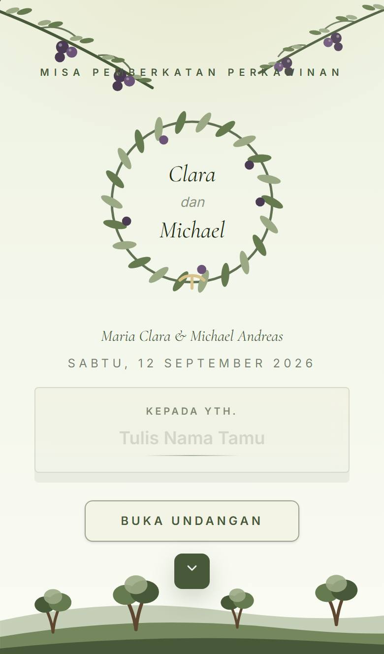 Pratinjau template undangan Katolik Agape