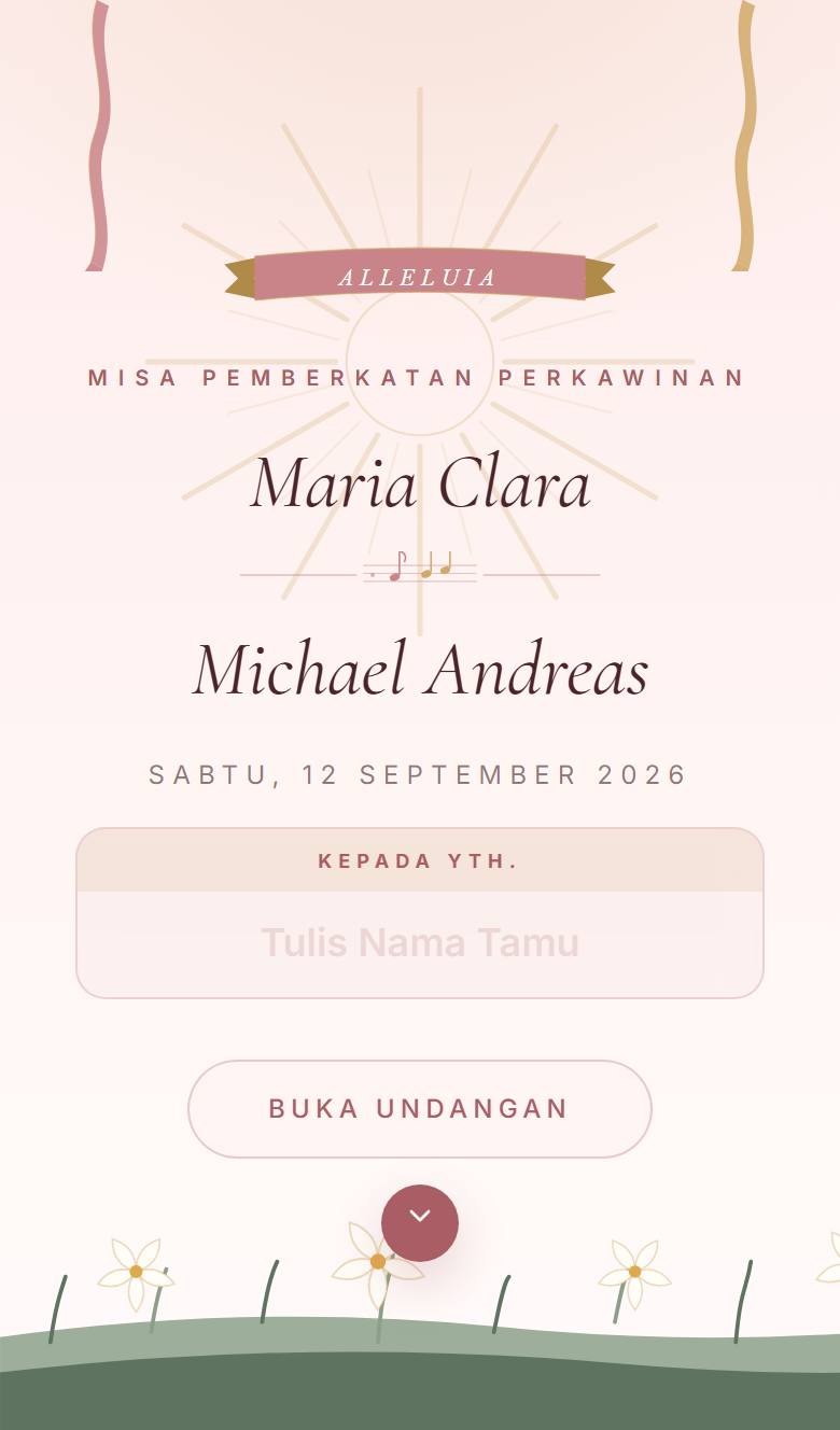 Pratinjau template undangan Katolik Alleluia