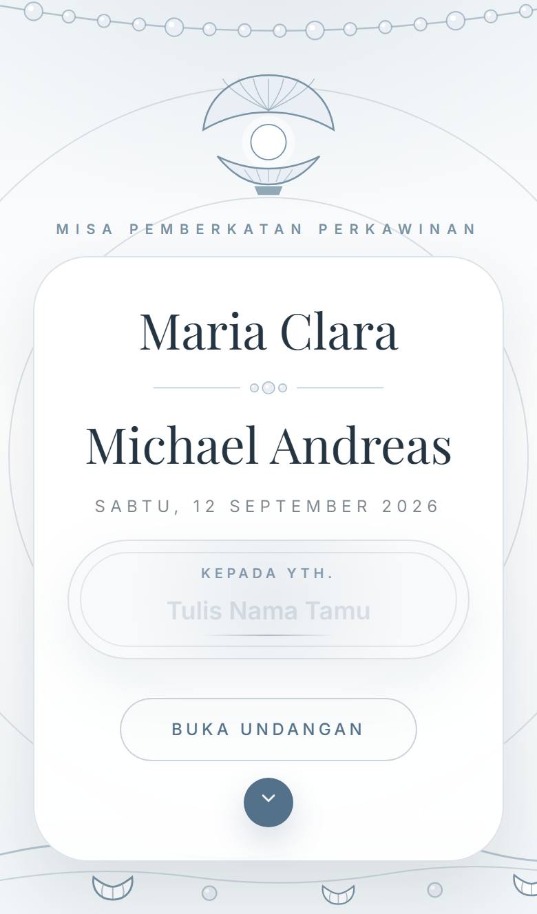 Pratinjau template undangan Katolik Ave