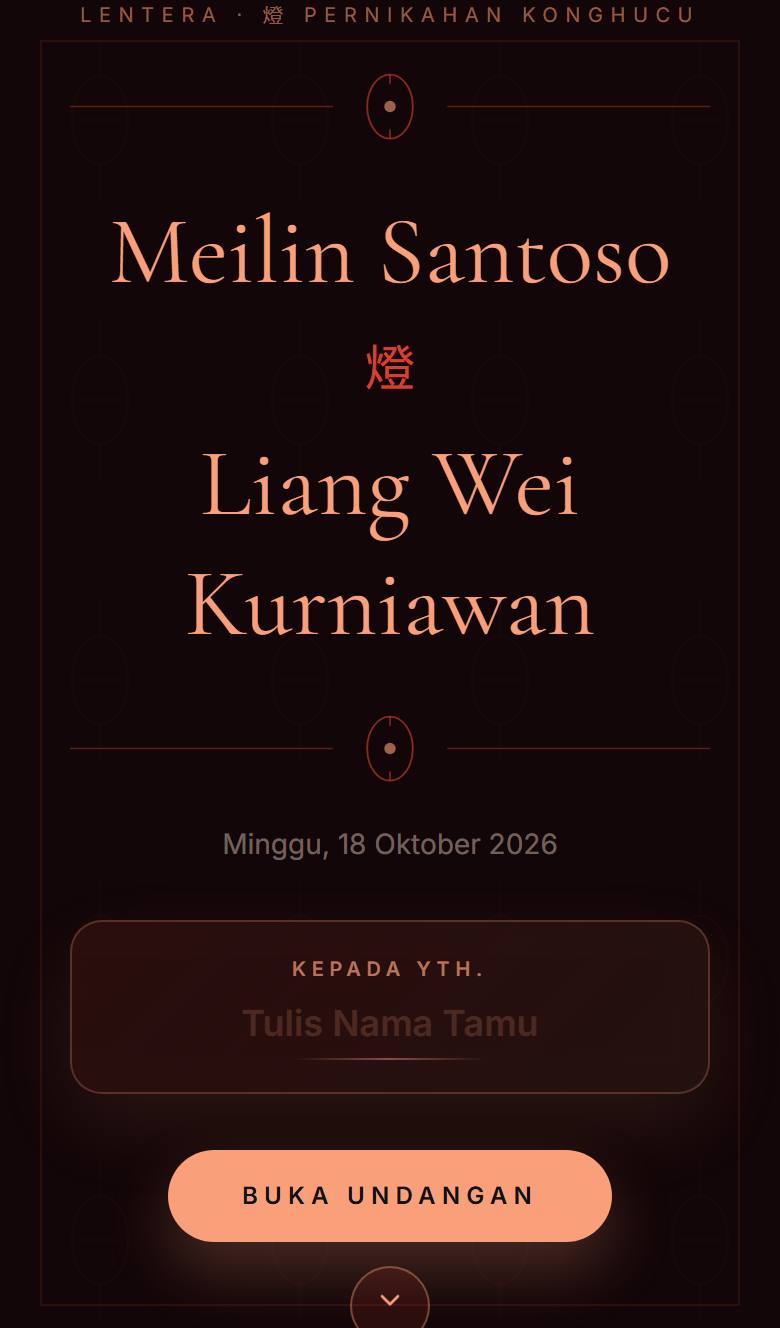 Pratinjau template undangan Konghucu Lentera