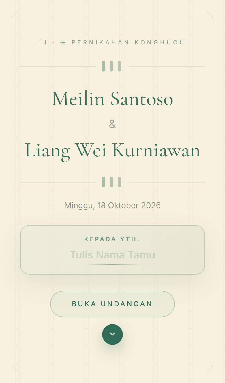 Pratinjau template undangan Konghucu Li