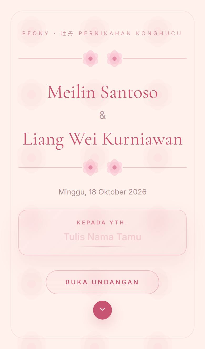 Pratinjau template undangan Konghucu Peony