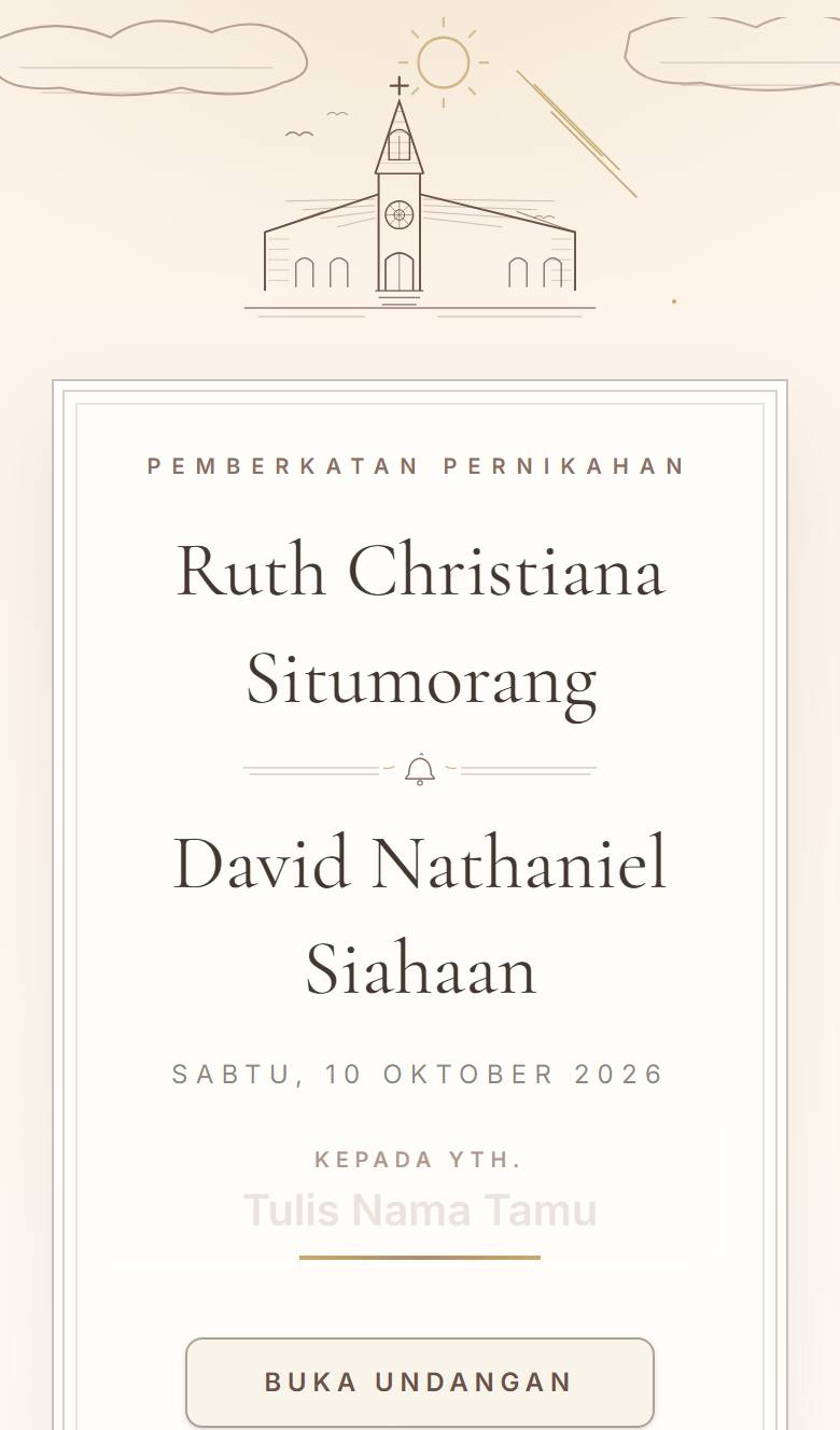 Pratinjau template undangan Kristen Chapel